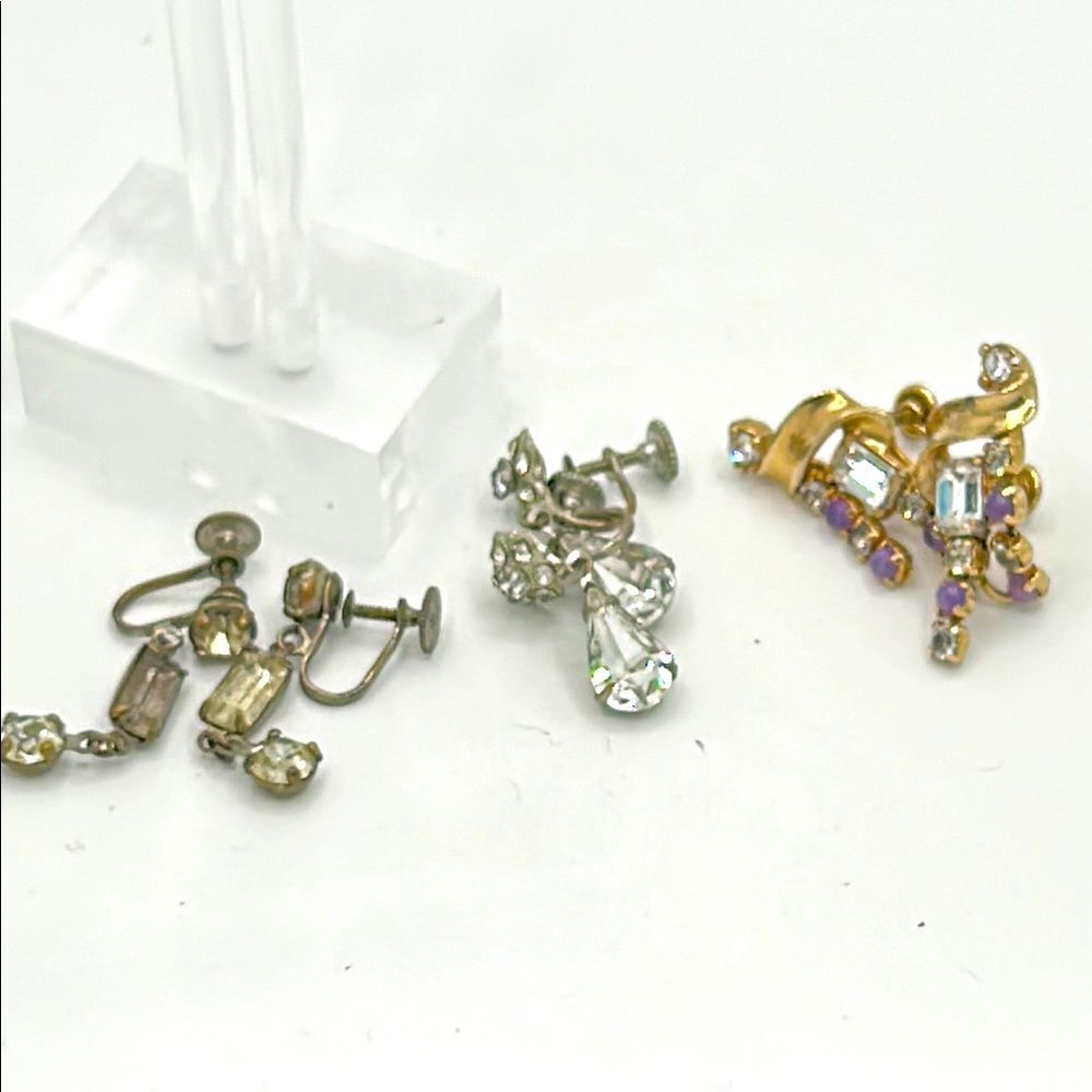 Vintage screw back mcm glam earring set